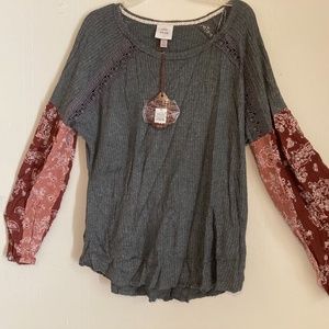 Women's Raglan LS Blouse - Knox Rose™ Gray XL